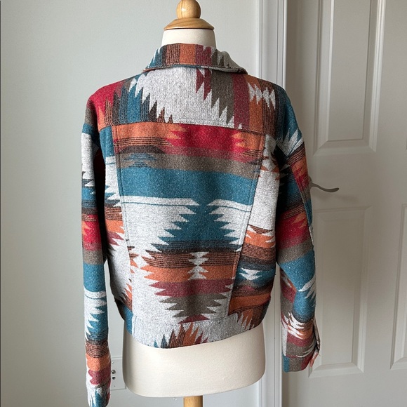 EUC Blue B Collection Southwestern Patterned Button Down Jacket - Picture 3 of 4